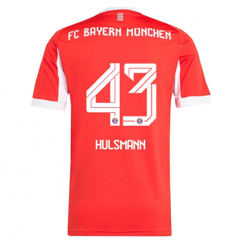 Danxen Dětské Tom Hulsmann #43 Červená Bílá Domů Hráčské Dresy 2025/26 Dres