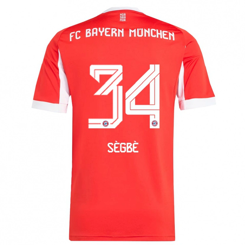 Danxen Dětské Désiré Sègbè #34 Červená Bílá Domů Hráčské Dresy 2025/26 Dres