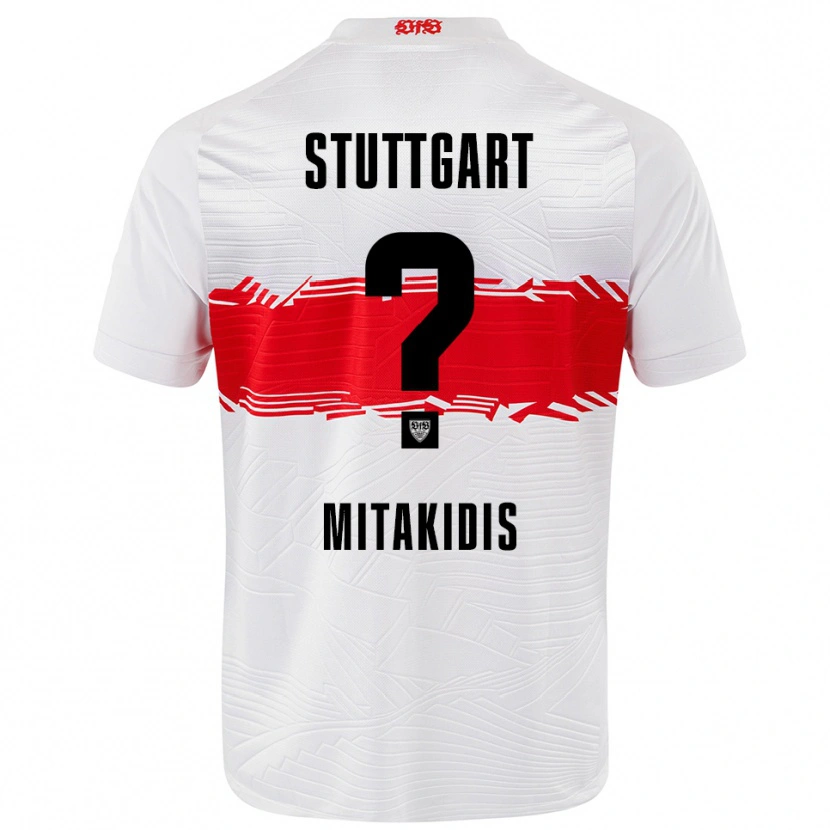 Danxen Dětské Dimitrios Mitakidis #0 Bílá Červená Domů Hráčské Dresy 2025/26 Dres