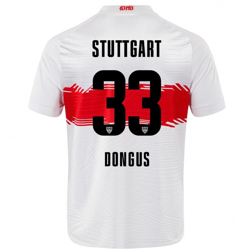 Danxen Dětské Fabienne Dongus #33 Bílá Červená Domů Hráčské Dresy 2025/26 Dres