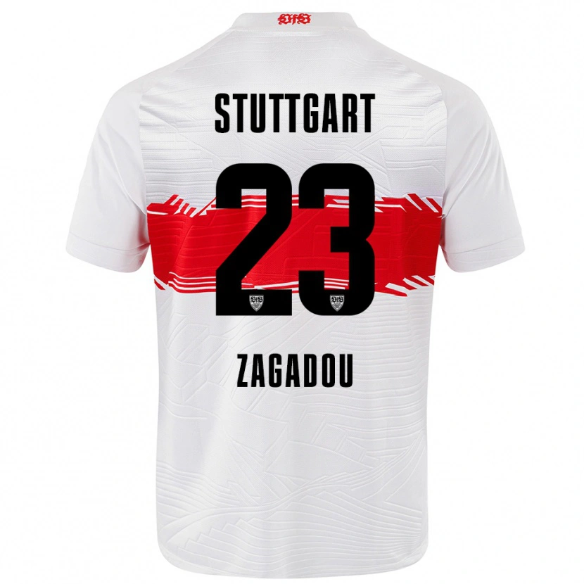Danxen Dětské Dan-Axel Zagadou #23 Bílá Červená Domů Hráčské Dresy 2025/26 Dres