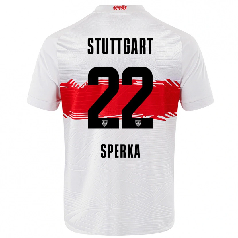 Danxen Dětské Bastian Sperka #22 Bílá Červená Domů Hráčské Dresy 2025/26 Dres