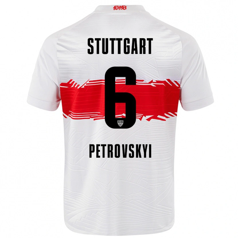 Danxen Dětské Mykola Petrovskyi #6 Bílá Červená Domů Hráčské Dresy 2025/26 Dres