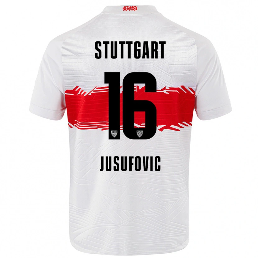 Danxen Dětské Farah Jusufović #16 Bílá Červená Domů Hráčské Dresy 2025/26 Dres