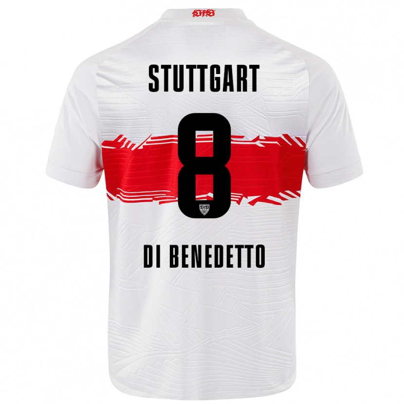 Danxen Dětské Samuele Di Benedetto #8 Bílá Červená Domů Hráčské Dresy 2025/26 Dres