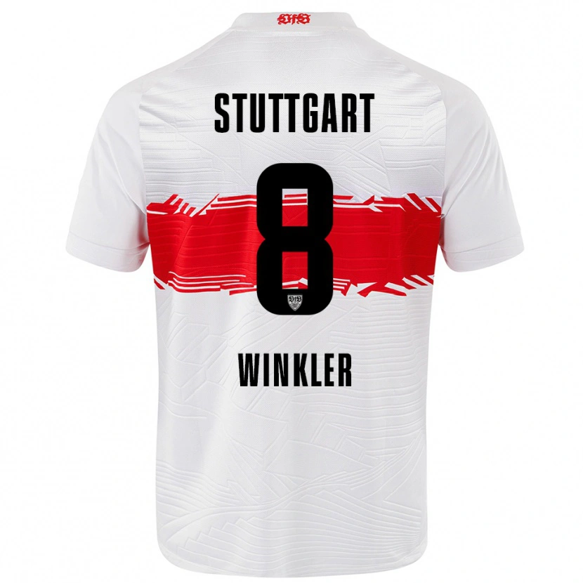 Danxen Dětské Nathan Winkler #8 Bílá Červená Domů Hráčské Dresy 2025/26 Dres