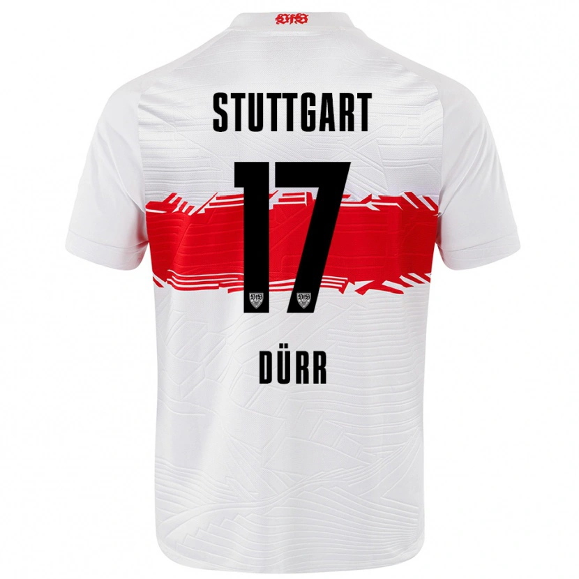 Danxen Dětské Muriel Dürr #17 Bílá Červená Domů Hráčské Dresy 2025/26 Dres