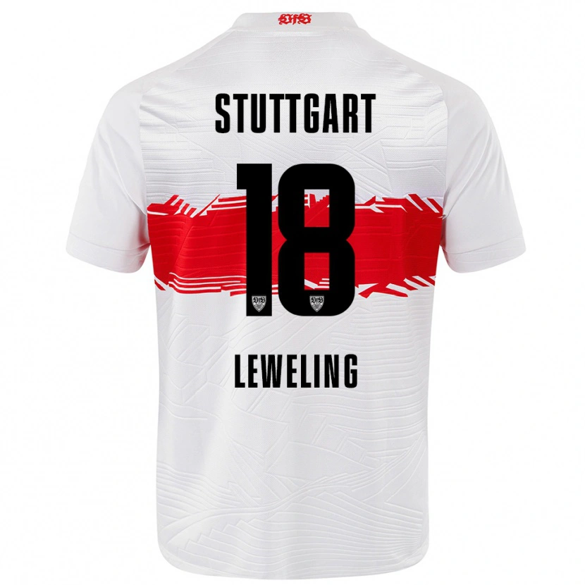 Danxen Dětské Jamie Leweling #18 Bílá Červená Domů Hráčské Dresy 2025/26 Dres