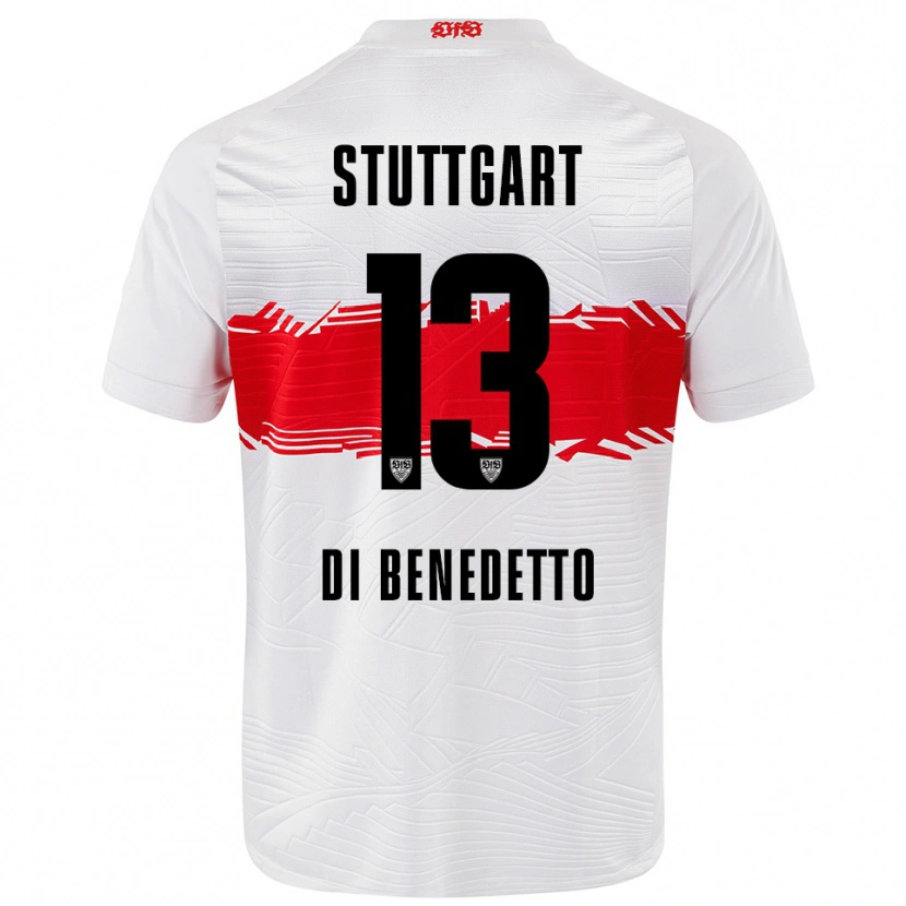 Danxen Dětské Massimo Di Benedetto #13 Bílá Červená Domů Hráčské Dresy 2025/26 Dres