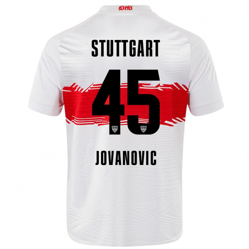 Danxen Dětské Lazar Jovanovic #45 Bílá Červená Domů Hráčské Dresy 2025/26 Dres