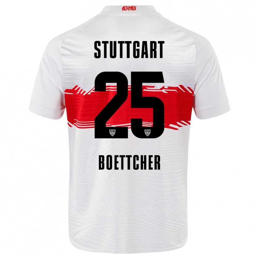 Danxen Dětské Eve Boettcher #25 Bílá Červená Domů Hráčské Dresy 2025/26 Dres
