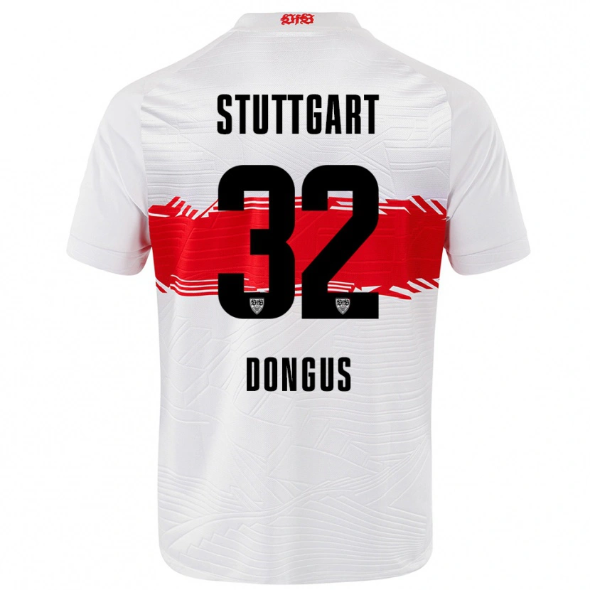 Danxen Dětské Tamar Dongus #32 Bílá Červená Domů Hráčské Dresy 2025/26 Dres