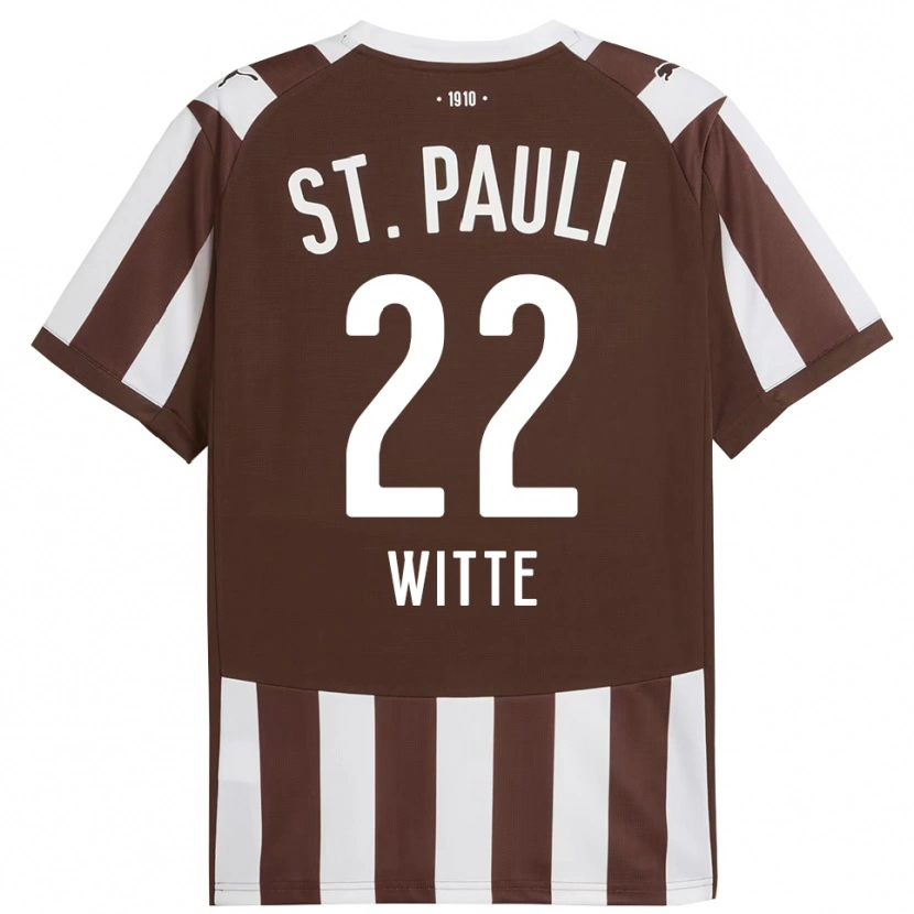 Danxen Dětské Melvin Witte #22 Kávová Bílá Domů Hráčské Dresy 2025/26 Dres