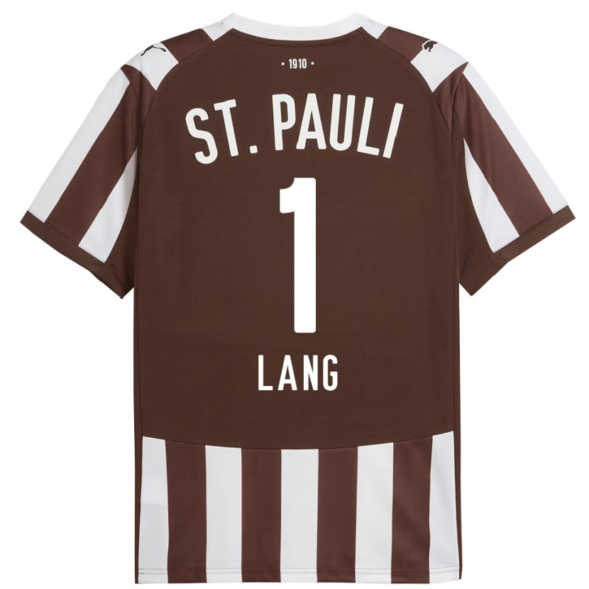 Danxen Dětské Christoph Lang #1 Kávová Bílá Domů Hráčské Dresy 2025/26 Dres