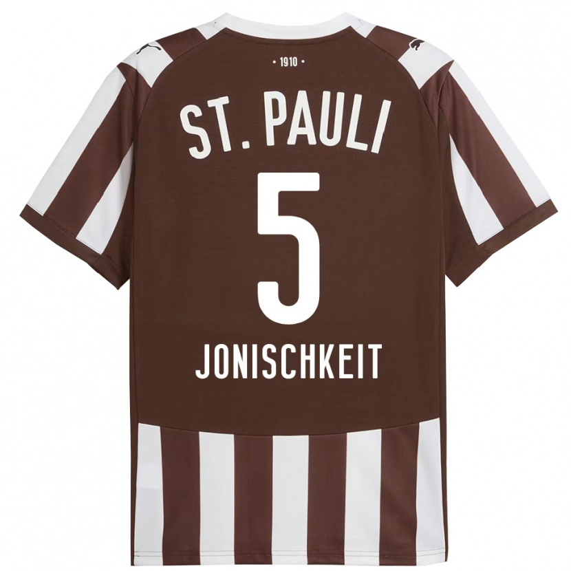 Danxen Dětské Jamal Jonischkeit #5 Kávová Bílá Domů Hráčské Dresy 2025/26 Dres