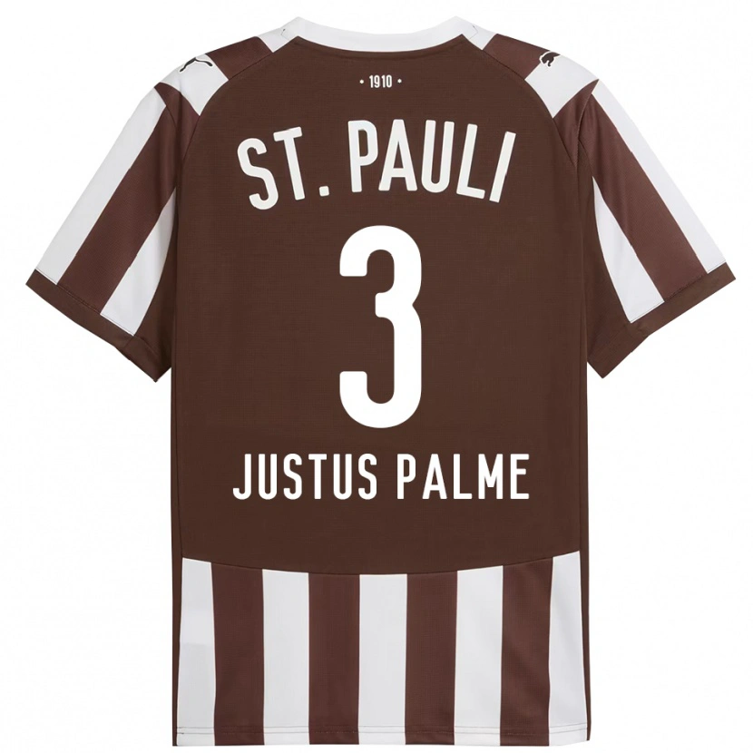 Danxen Dětské Johannes Justus Palme #3 Kávová Bílá Domů Hráčské Dresy 2025/26 Dres