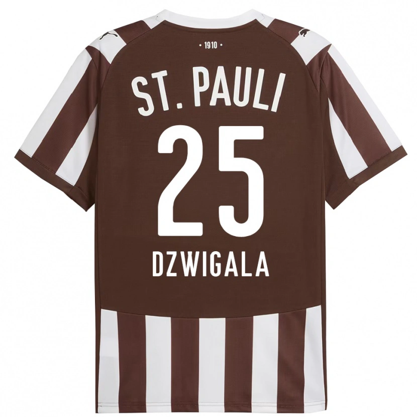Danxen Dětské Adam Dzwigala #25 Kávová Bílá Domů Hráčské Dresy 2025/26 Dres