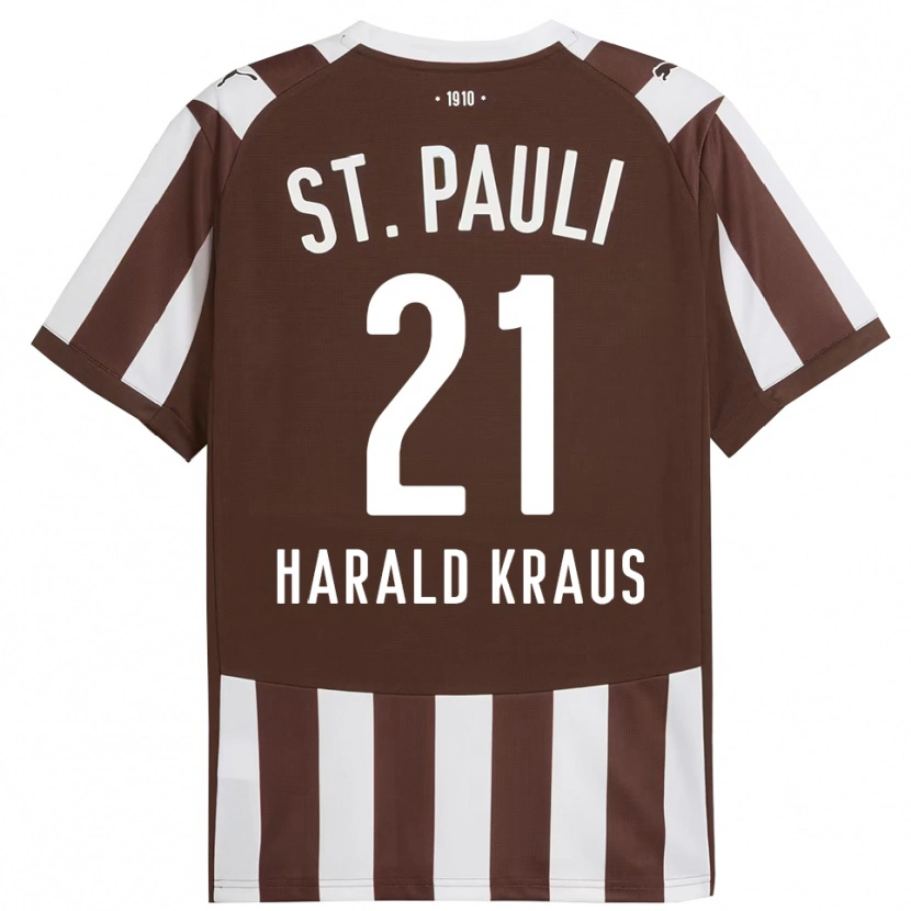 Danxen Dětské Stefan Harald Kraus #21 Kávová Bílá Domů Hráčské Dresy 2025/26 Dres
