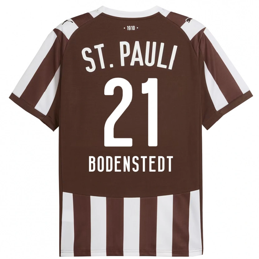Danxen Dětské Paula Bodenstedt #21 Kávová Bílá Domů Hráčské Dresy 2025/26 Dres