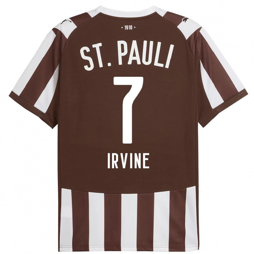 Danxen Dětské Jackson Irvine #7 Kávová Bílá Domů Hráčské Dresy 2025/26 Dres