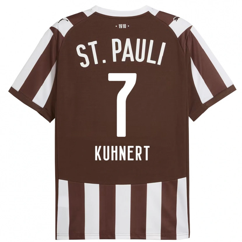 Danxen Dětské Carlotta Kuhnert #7 Kávová Bílá Domů Hráčské Dresy 2025/26 Dres