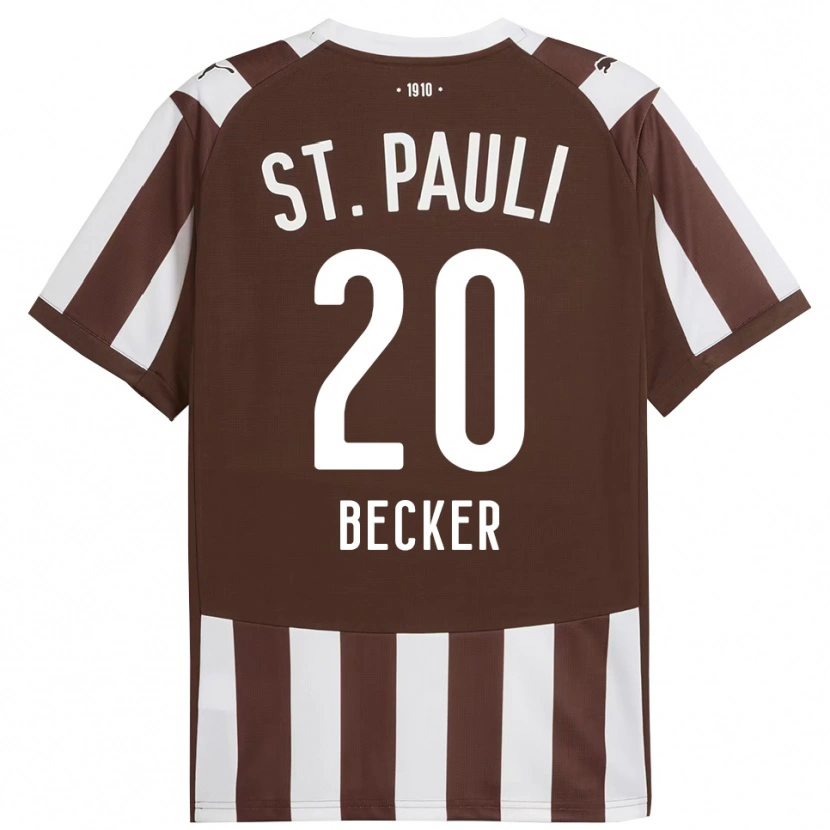 Danxen Dětské Jesper Becker #20 Kávová Bílá Domů Hráčské Dresy 2025/26 Dres