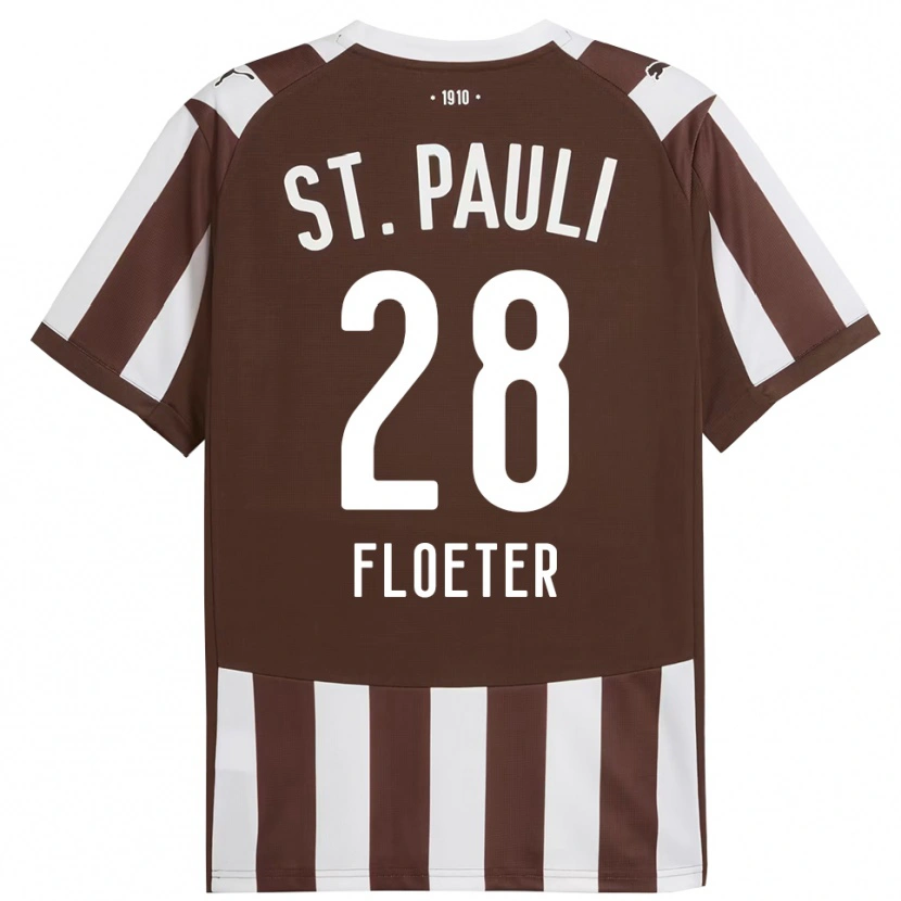 Danxen Dětské Joline Floeter #28 Kávová Bílá Domů Hráčské Dresy 2025/26 Dres