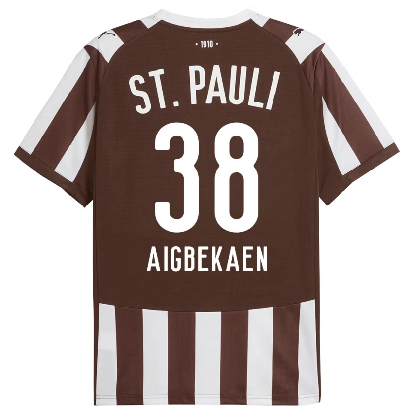 Danxen Dětské Romeo Aigbekaen #38 Kávová Bílá Domů Hráčské Dresy 2025/26 Dres