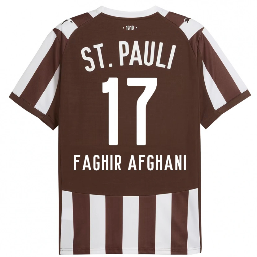 Danxen Dětské Younan Faghir Afghani #17 Kávová Bílá Domů Hráčské Dresy 2025/26 Dres