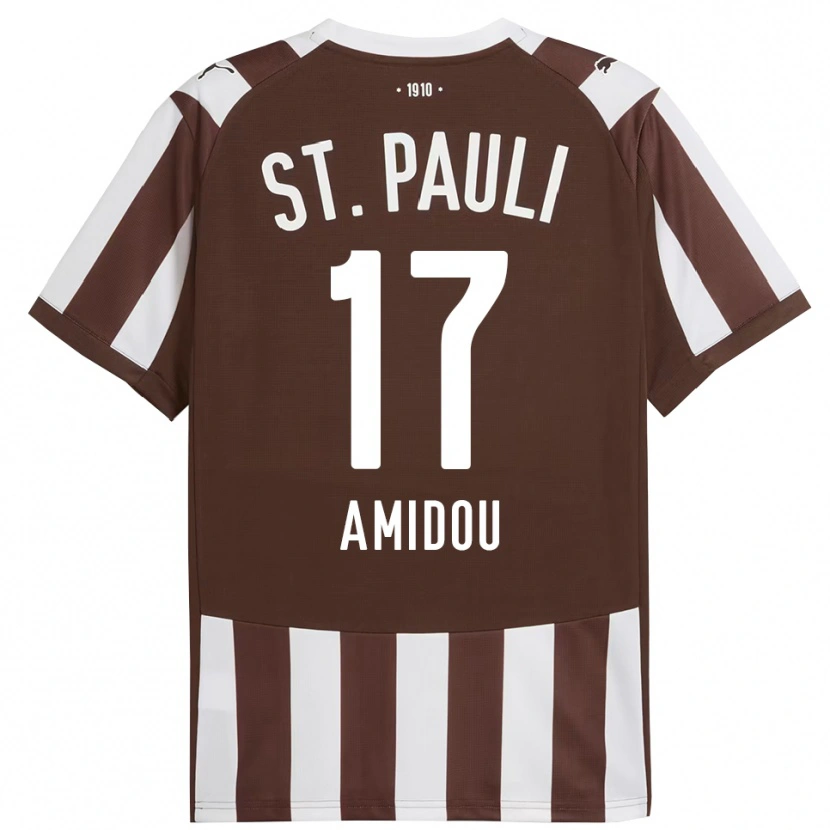 Danxen Dětské Amir Amidou #17 Kávová Bílá Domů Hráčské Dresy 2025/26 Dres