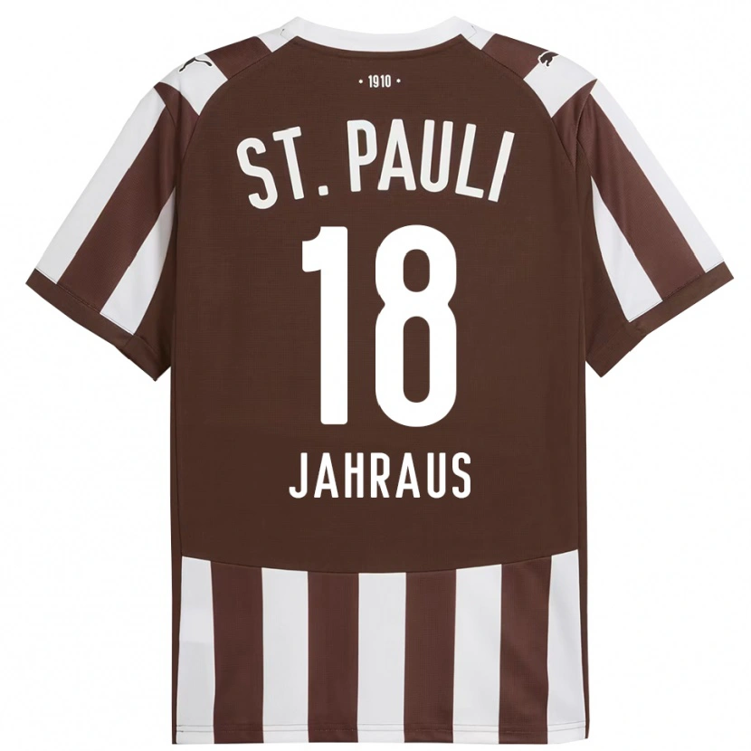 Danxen Dětské Luis Jahraus #18 Kávová Bílá Domů Hráčské Dresy 2025/26 Dres