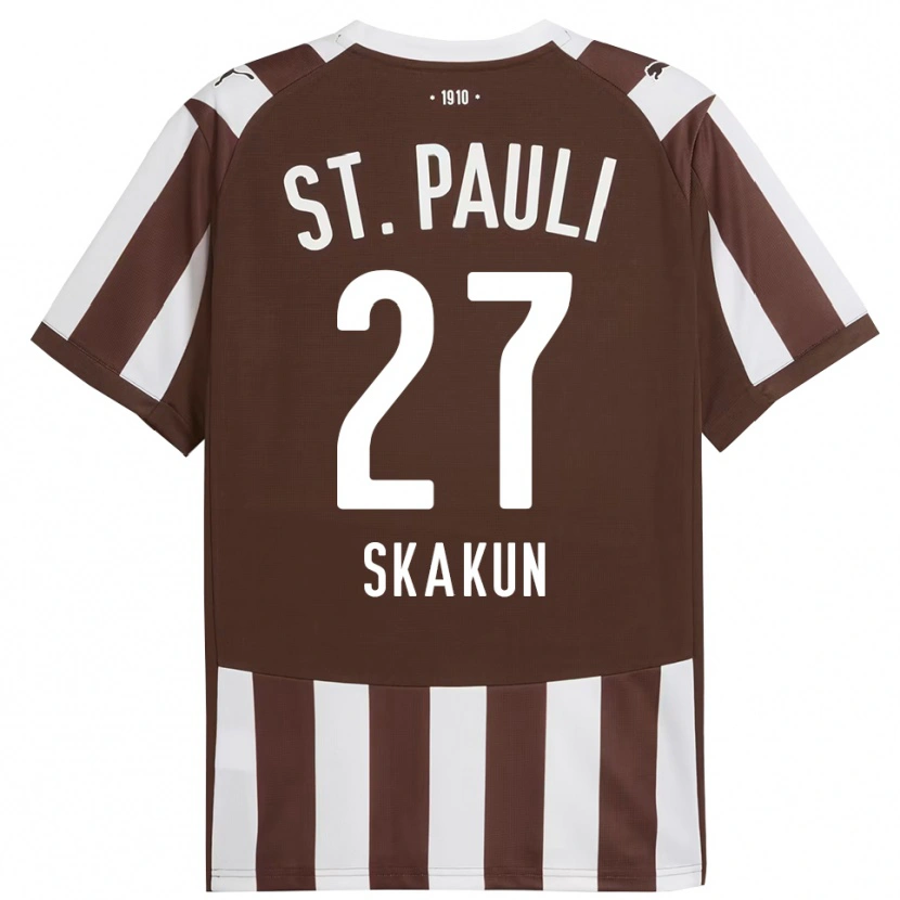 Danxen Dětské Oleg Skakun #27 Kávová Bílá Domů Hráčské Dresy 2025/26 Dres