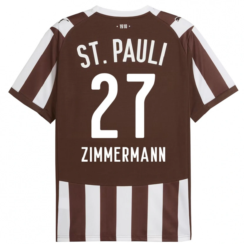 Danxen Dětské Tara Zimmermann #27 Kávová Bílá Domů Hráčské Dresy 2025/26 Dres