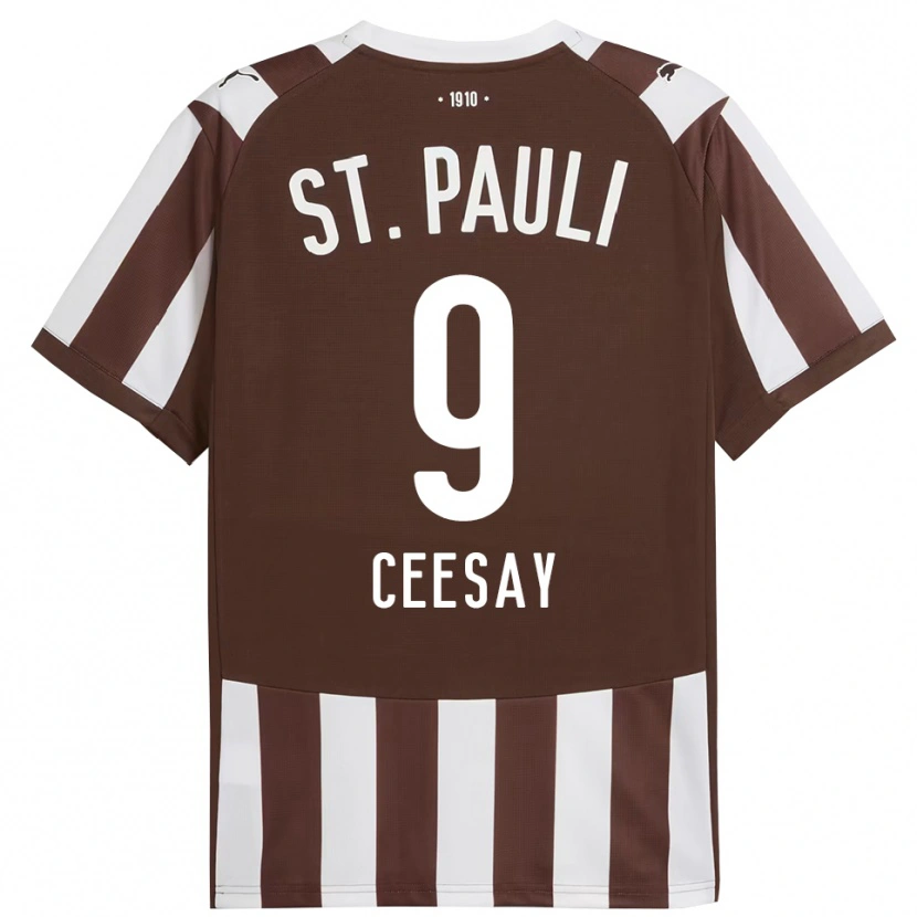 Danxen Dětské Abdoulie Ceesay #9 Kávová Bílá Domů Hráčské Dresy 2025/26 Dres