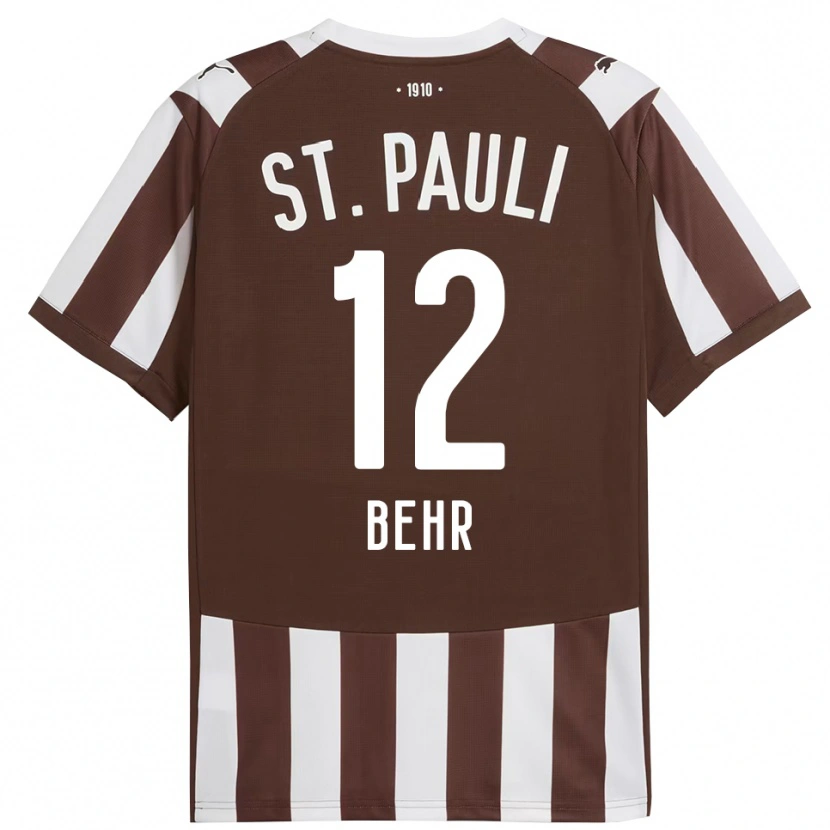 Danxen Dětské Juri Behr #12 Kávová Bílá Domů Hráčské Dresy 2025/26 Dres