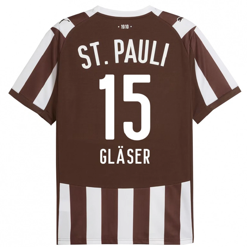 Danxen Dětské Julian Gläser #15 Kávová Bílá Domů Hráčské Dresy 2025/26 Dres
