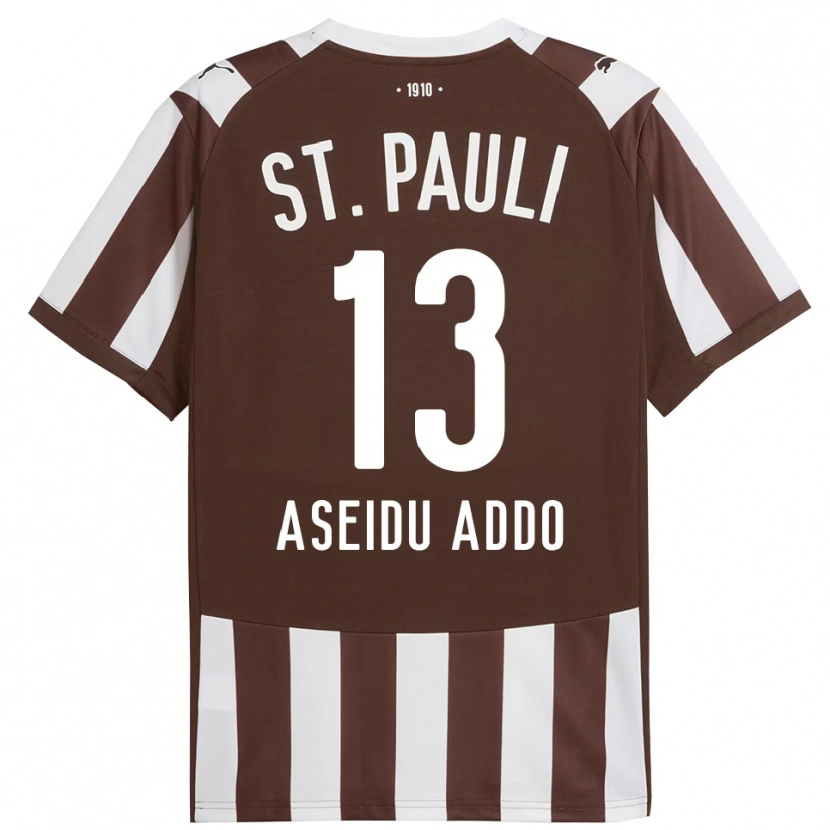 Danxen Dětské Joel Aseidu Addo #13 Kávová Bílá Domů Hráčské Dresy 2025/26 Dres