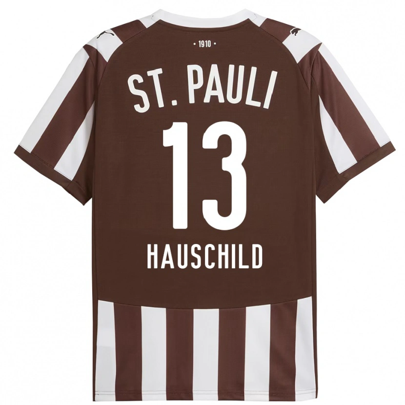 Danxen Dětské Janice Hauschild #13 Kávová Bílá Domů Hráčské Dresy 2025/26 Dres