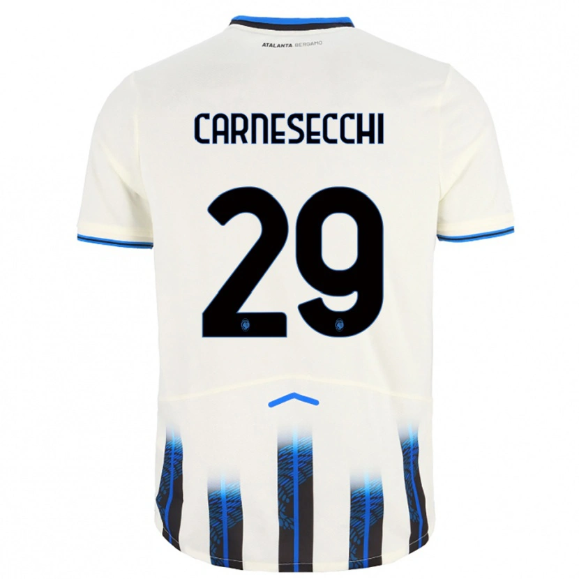 Danxen Dětské Marco Carnesecchi #29 Bílá Modrá Daleko Hráčské Dresy 2025/26 Dres