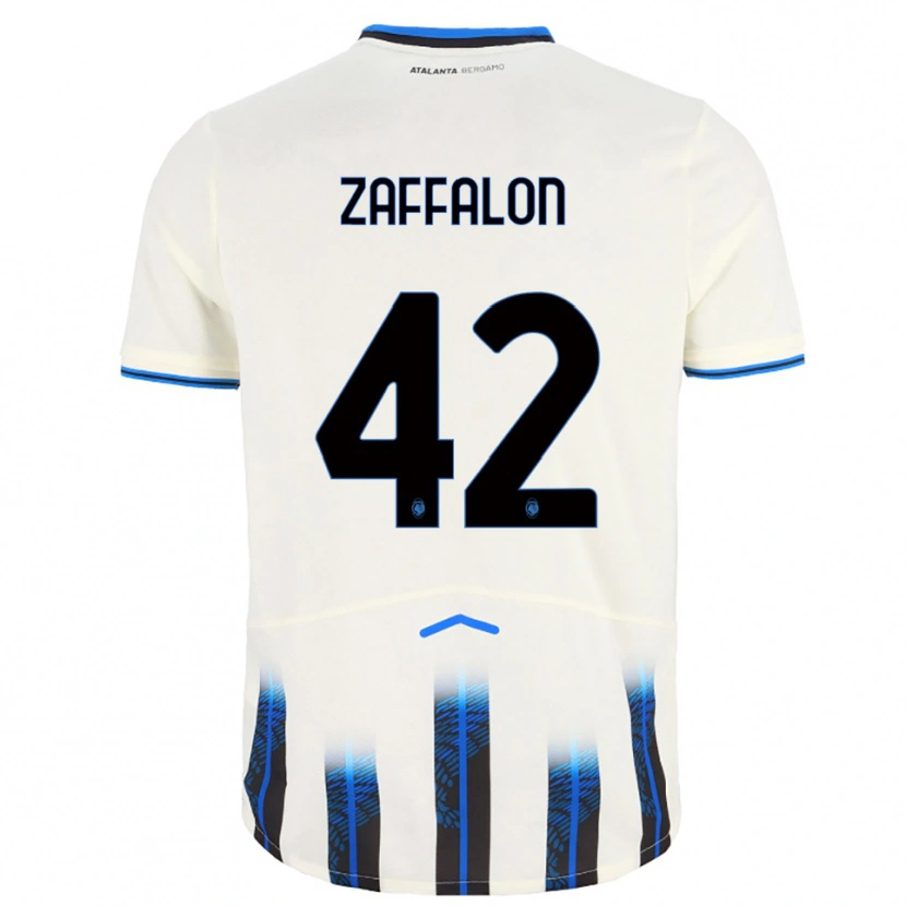 Danxen Dětské Lorenzo Zaffalon #42 Bílá Modrá Daleko Hráčské Dresy 2025/26 Dres