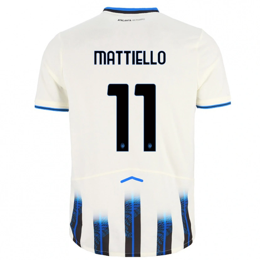 Danxen Dětské Federico Mattiello #11 Bílá Modrá Daleko Hráčské Dresy 2025/26 Dres