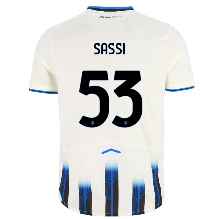Danxen Dětské Jacopo Sassi #53 Bílá Modrá Daleko Hráčské Dresy 2025/26 Dres