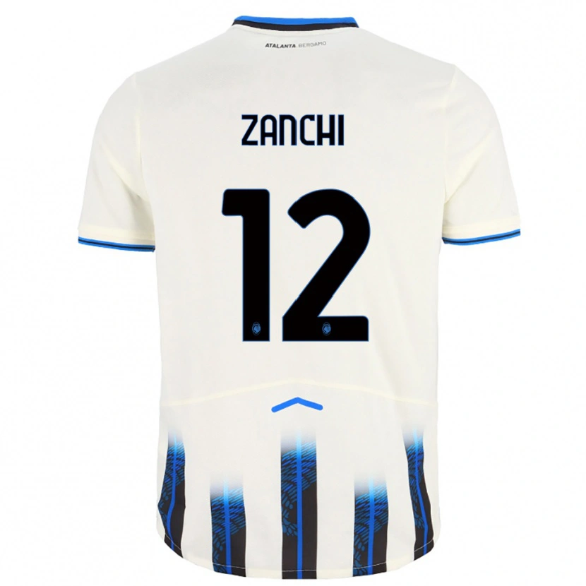 Danxen Dětské Edoardo Zanchi #12 Bílá Modrá Daleko Hráčské Dresy 2025/26 Dres