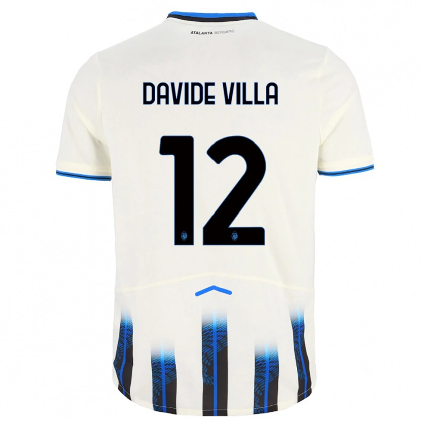 Danxen Dětské Matteo Davide Villa #12 Bílá Modrá Daleko Hráčské Dresy 2025/26 Dres
