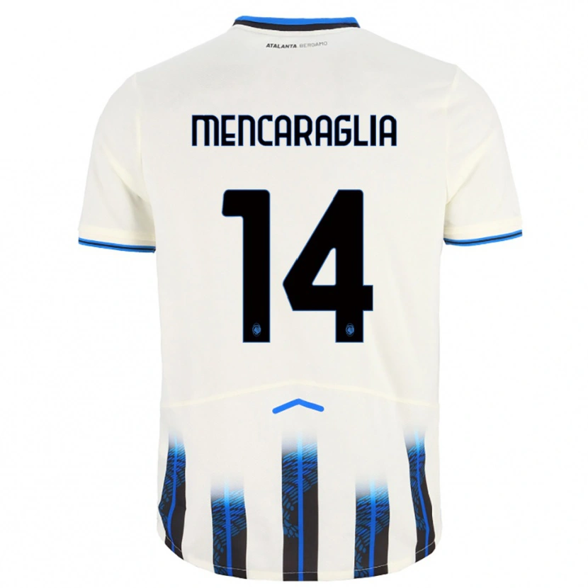 Danxen Dětské Filippo Mencaraglia #14 Bílá Modrá Daleko Hráčské Dresy 2025/26 Dres