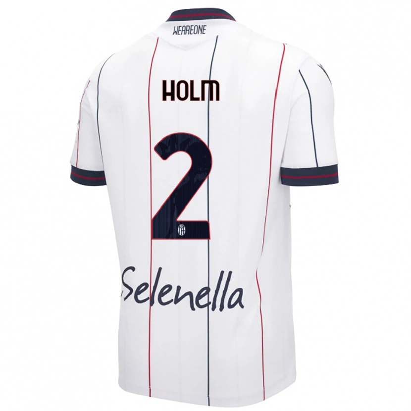 Danxen Dětské Emil Holm #2 Bílá Královská Modř Daleko Hráčské Dresy 2025/26 Dres