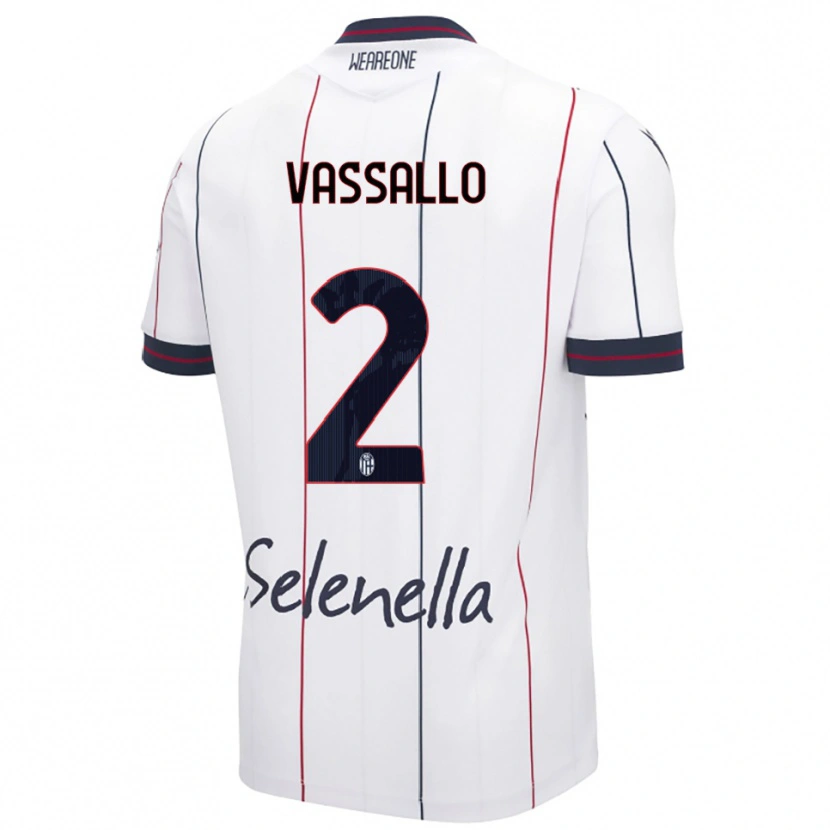 Danxen Dětské Giacomo Vassallo #2 Bílá Královská Modř Daleko Hráčské Dresy 2025/26 Dres