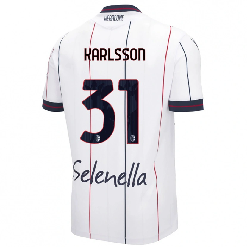 Danxen Dětské Kazper Karlsson #31 Bílá Královská Modř Daleko Hráčské Dresy 2025/26 Dres