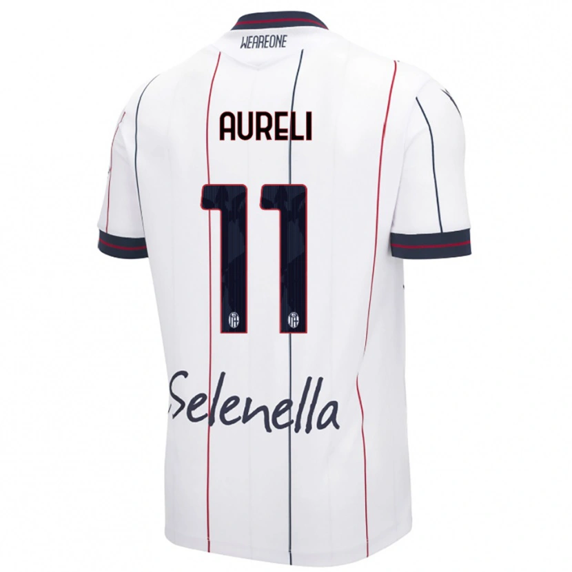 Danxen Dětské Valerio Aureli #11 Bílá Královská Modř Daleko Hráčské Dresy 2025/26 Dres