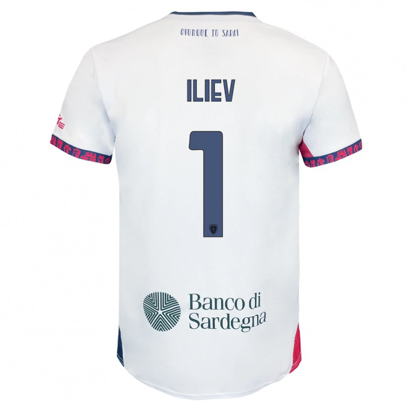 Danxen Dětské Velizar-Iliya Iliev #1 Bílá Námořnická Modř Červená Daleko Hráčské Dresy 2025/26 Dres